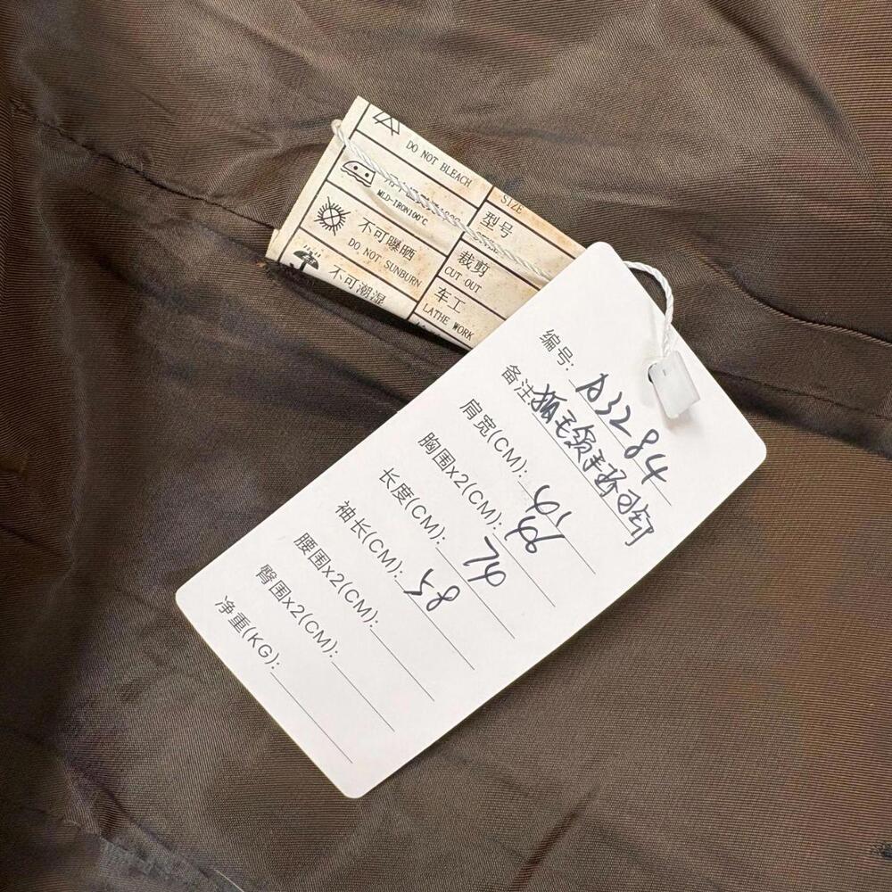 Vintage Y2K Cognac Leather & Fox Fur Statement Coat - Picture 4 of 4